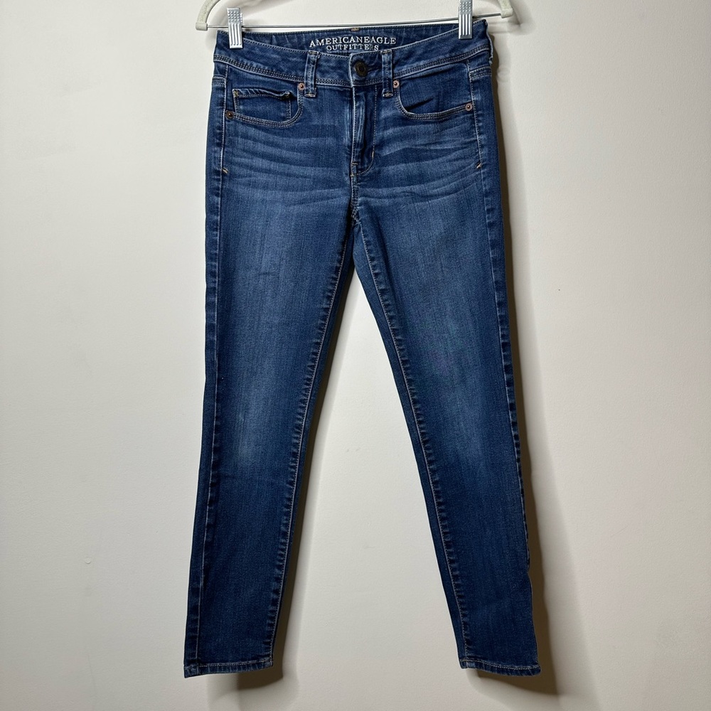 American Eagle Blue Super Skinny Jeans Women's 2 Short